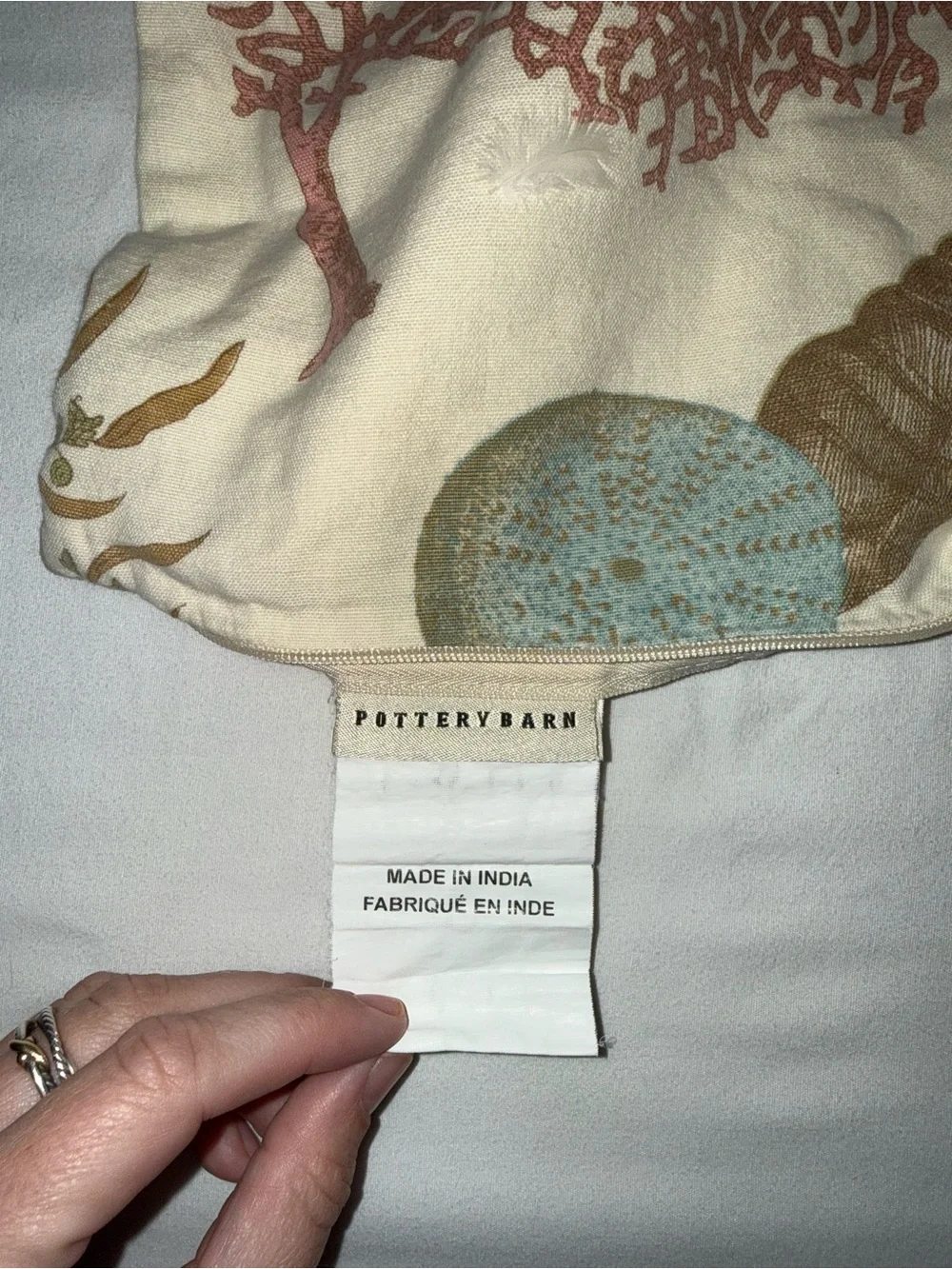 Pottery Barn Atlantic sea creature life  pillow cover